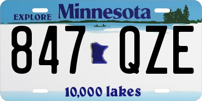 MN license plate 847QZE