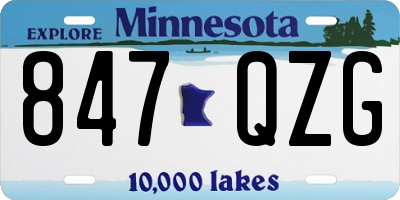 MN license plate 847QZG