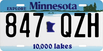 MN license plate 847QZH