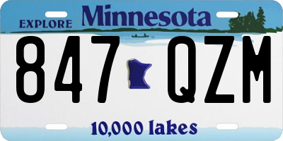 MN license plate 847QZM