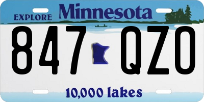 MN license plate 847QZO