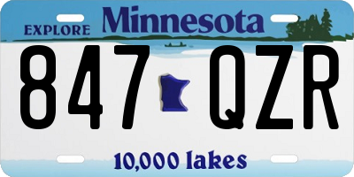 MN license plate 847QZR