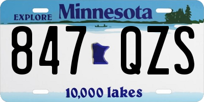 MN license plate 847QZS
