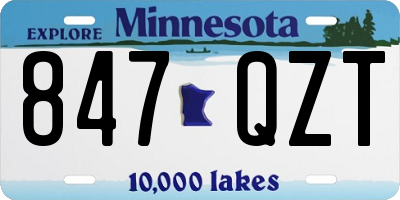 MN license plate 847QZT