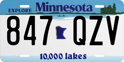 MN license plate 847QZV