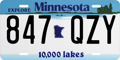 MN license plate 847QZY