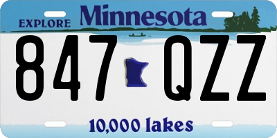 MN license plate 847QZZ