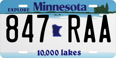MN license plate 847RAA