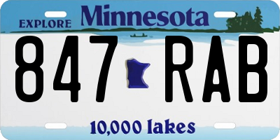 MN license plate 847RAB