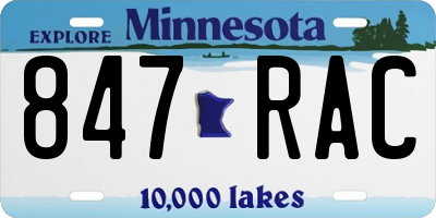 MN license plate 847RAC