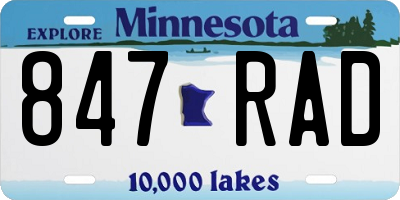 MN license plate 847RAD