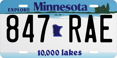 MN license plate 847RAE