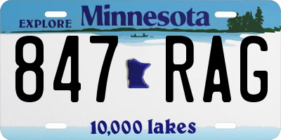 MN license plate 847RAG