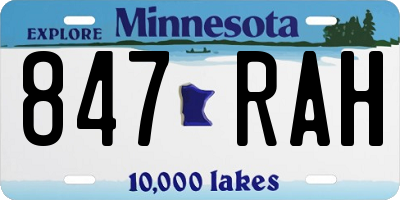 MN license plate 847RAH