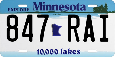 MN license plate 847RAI