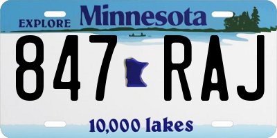 MN license plate 847RAJ