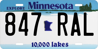 MN license plate 847RAL
