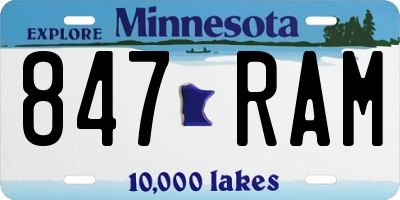 MN license plate 847RAM