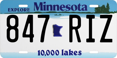 MN license plate 847RIZ