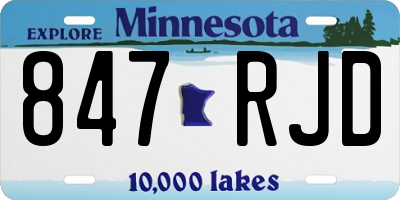 MN license plate 847RJD