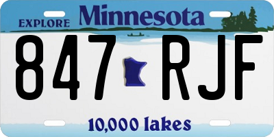 MN license plate 847RJF