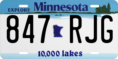 MN license plate 847RJG