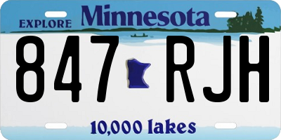 MN license plate 847RJH