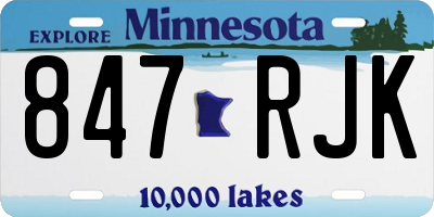 MN license plate 847RJK