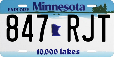 MN license plate 847RJT