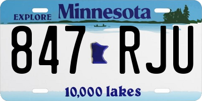MN license plate 847RJU