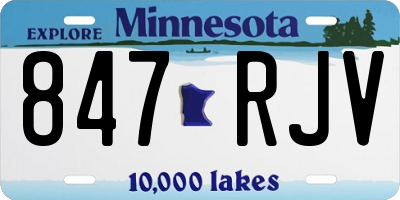 MN license plate 847RJV