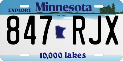 MN license plate 847RJX