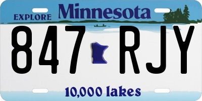 MN license plate 847RJY