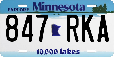 MN license plate 847RKA