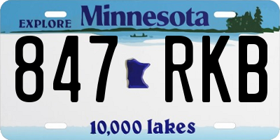 MN license plate 847RKB