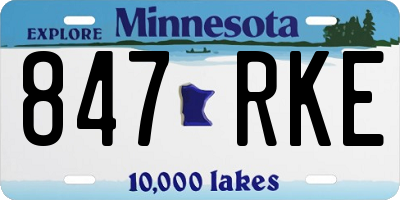 MN license plate 847RKE