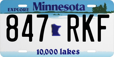 MN license plate 847RKF