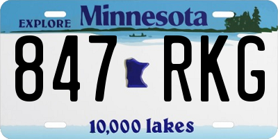 MN license plate 847RKG