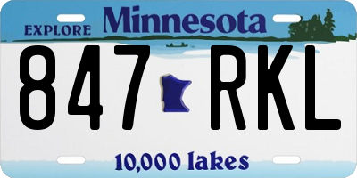 MN license plate 847RKL