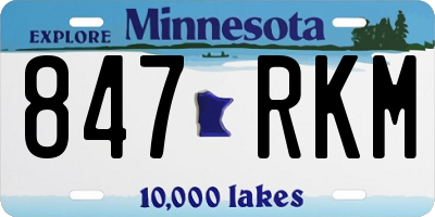 MN license plate 847RKM