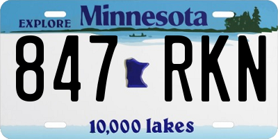 MN license plate 847RKN