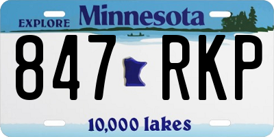 MN license plate 847RKP