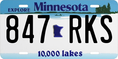 MN license plate 847RKS
