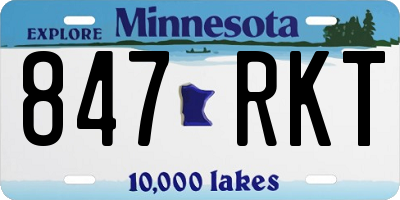 MN license plate 847RKT