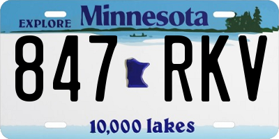 MN license plate 847RKV