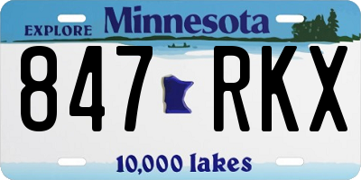 MN license plate 847RKX