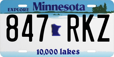 MN license plate 847RKZ