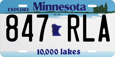 MN license plate 847RLA