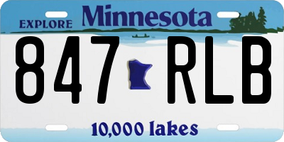 MN license plate 847RLB