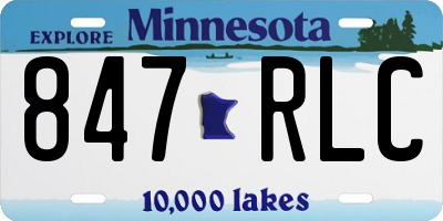 MN license plate 847RLC